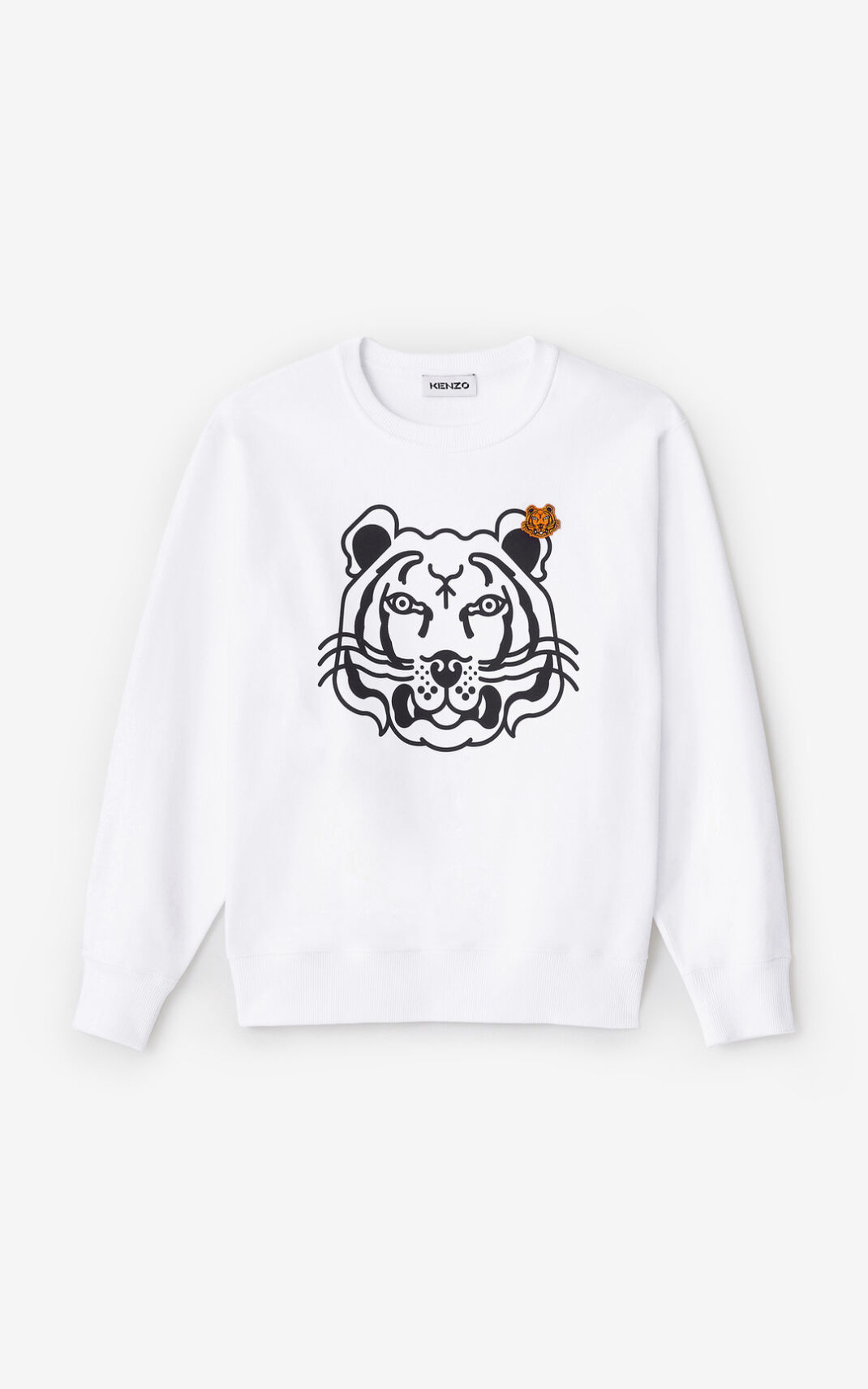 Kenzo K Tiger Sweatshirt Bayan Beyaz | 5389-KOZCJ